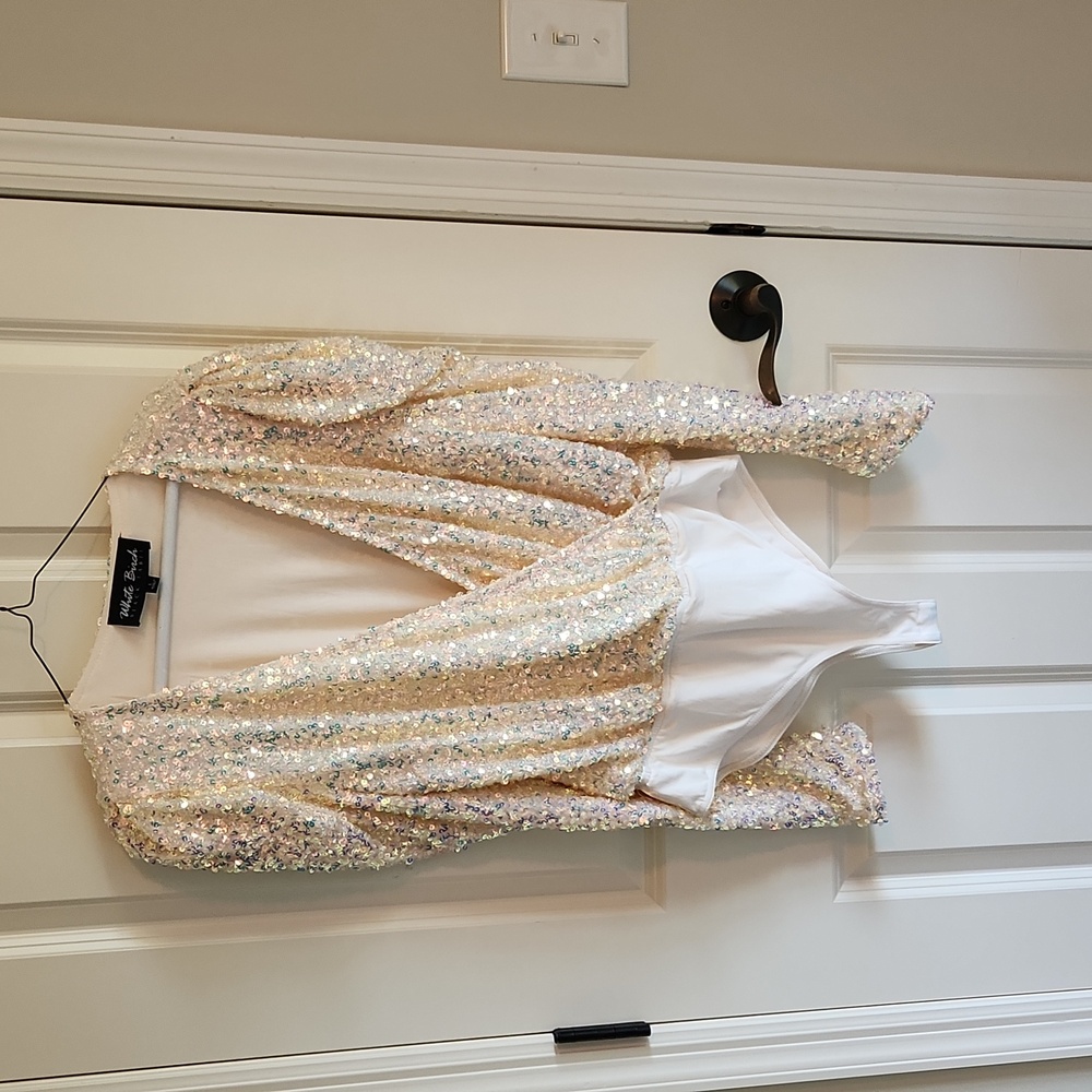 White Birch sequins bodysuit size large